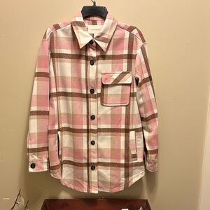 Plaid Pink and Brown Utility Jacket